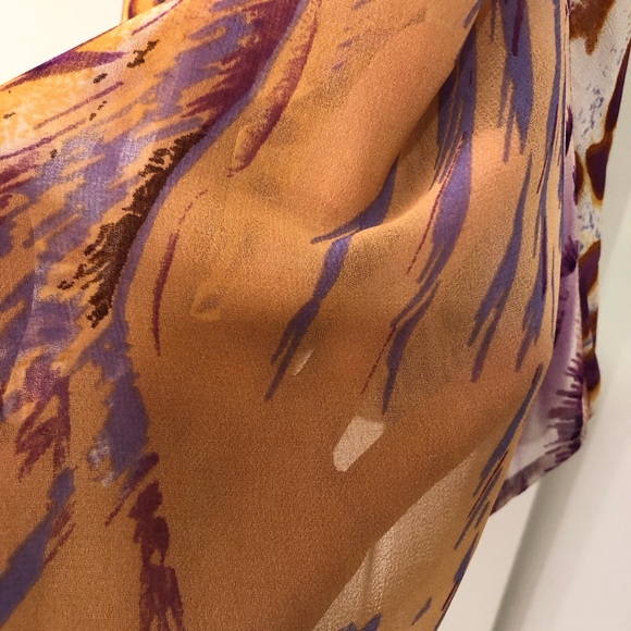 Purple & Orange Printed Halter Top- Size Large - Picture 10 of 10